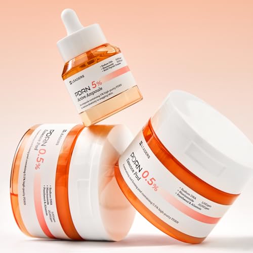 LEADERS PDRN 0.5% Essence Pad ? Firming & Moisturizing Face Pads for Sensitive Skin ? Anti-Aging, Help Skin Elasticity, Hydrating & Soothing Daily Skincare with Skin Barrier Support 135 ml - 70 Pads