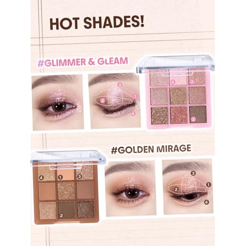 SHEGLAM Eyeshadow Palette 9-Color Ultra-pigmented Shimmer & Matte Shades, Vegan & Cruelty-free-Coffee Shop
