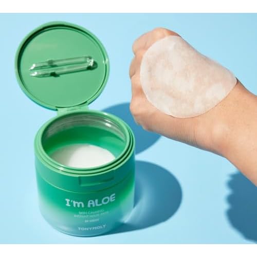 TONYMOLY I¡¯m Aloe Skin Calming Mask Pads 80 Biodegradable Sheets for Sensitive, Dry Skin Hydrating, Moisturizing, Soothing Korean Skincare