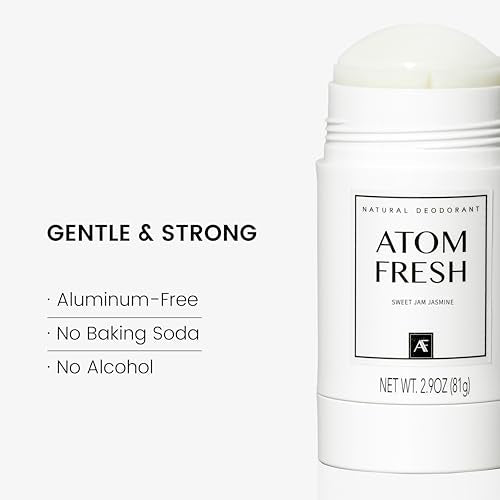 Atom Fresh Mini Deodorant Travel Size for Women - 5 Pack, Aluminum & Baking Soda Free, 72 Hour Odor Protection with Amino Acids