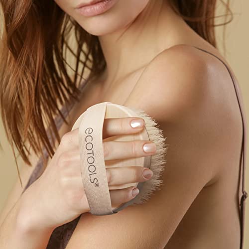 EcoTools Dry Body Brush, Cruelty-Free Bristles Exfoliate & Smooth Skin, Dry Brushing Removes Flaky Skin, May Help Improve Circulation & Tone, Eco-Friendly Skincare Tool, Vegan & Cruelty-Free, 1 Count