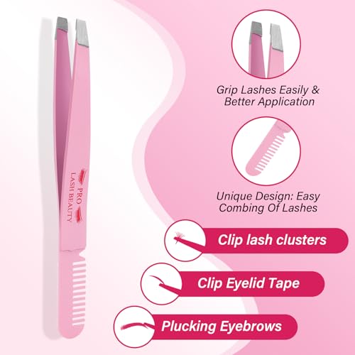 Lash Applicator Tool DIY Eyelash Extension Tweezers Kit Eyelash Applicator Tool (3 pcs)