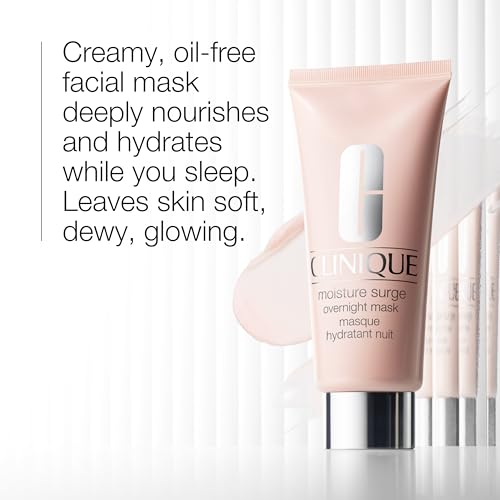 Clinique Skin School Supplies Set: Glowing Skin Essentials | Moisture Surge 1H Auto-Replenishing Hydrator, 0.5 Fl Oz | Face Spray Thirsty Skin Relief, 1 Fl Oz | Overnight Mask, 1 Fl Oz