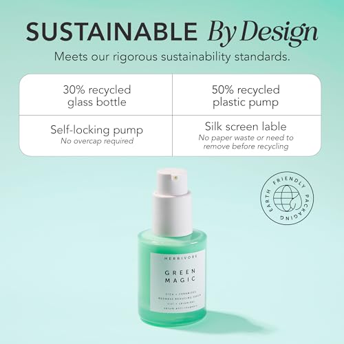 HERBIVORE Green Magic Cica + Ceramides ? Fast-acting Redness-Reducing Serum for Sensitive Skin, Plant-based, Vegan, Cruelty-free, 30mL / 1 oz
