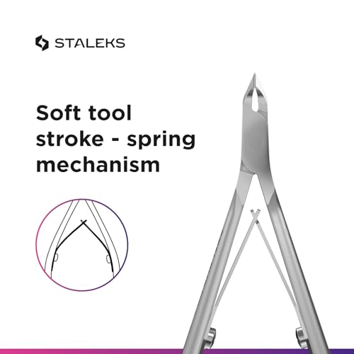 Staleks Pro SMART 10 Cuticle Nippers ? 4 mm Blades ? Satin Finish ? Stainless Steel ? Professional Skin Nippers for Classic Manicure & Hardware Use
