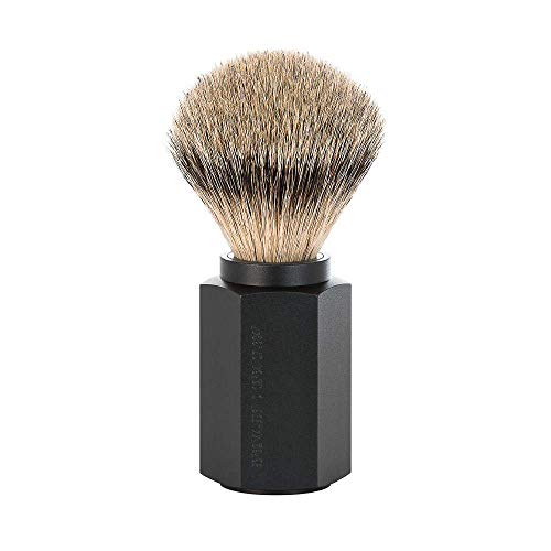 M?HLE HEXAGON Graphite Silvertip Badger Shaving Brush
