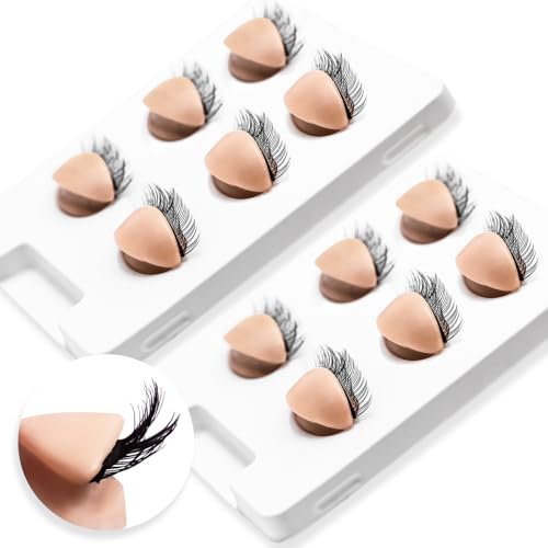6 Pairs 2 Layers Eyelash Practice Eyelids for Mannequin Head, Silicone Rubber Removable Realistic Eyelash Extension Eyelids for Lash Training