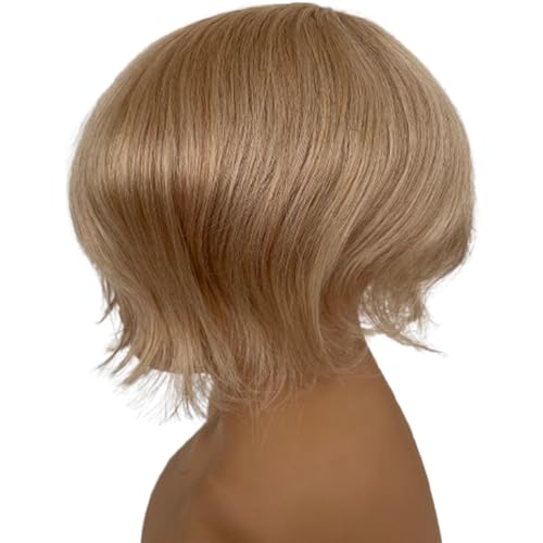 Ultra Thin Skin Men's Toupee 8x10 Inch Hairpiece for Men 0.03mm PU Base 100% European Human Hair V-Looped Natural Hairline Light to Medium Density (#22 Light Ash Blonde Color, 10x8 INCH)