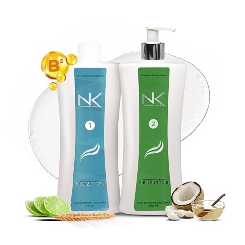 NK Professional Care Keratin Hair Straightening Treatment, Cream, for Sensitive Scalps, Vegan, Formaldehyde Free, 950ml, 32oz, Multicultural Hair