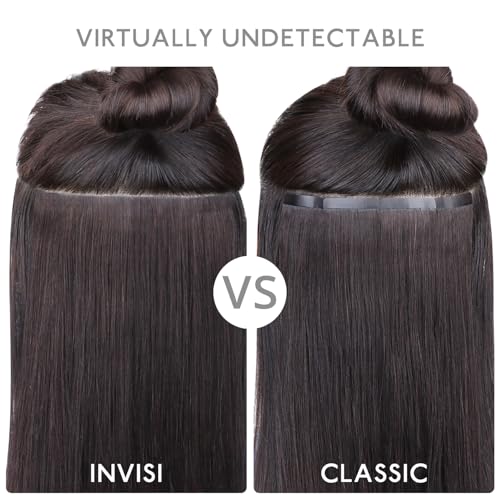 WENNALIFE Invisi Edge & Classic Tape in Hair Extensions Human Hair, 20 Inch 100g 40pcs(20pcs Invisi Edge & 20pcs Classic) Light Blonde Highlighted Golden Blonde Invisible Injected Remy Hair Seamless