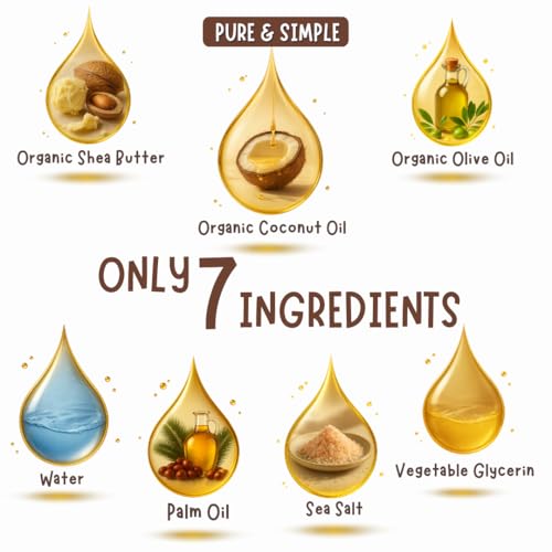 Unscented Baby Soap Bar for Sensitive Skin | Only 7 Ingredients | Gentle Face & Body Wash for Babies, Toddlers, Kids & Adults | Organic and Natural | 7 Bars - Big Value Bundle