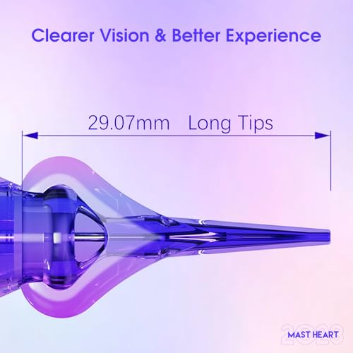 Mast Heart Tattoo Needles Cartridges 20Pcs Disposable 0801RLT Round Liner Long Tips for Precision & Style
