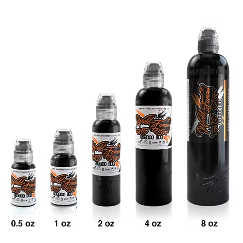 World Famous Tattoo Ink - Poch Monochromatic Tattoo Kit of 6 Tattoo Ink - Professional Tattoo Ink in Grey & Black Shades - Skin-Safe Permanent Tattooing - Vegan & Non-Toxic (1 oz Each)