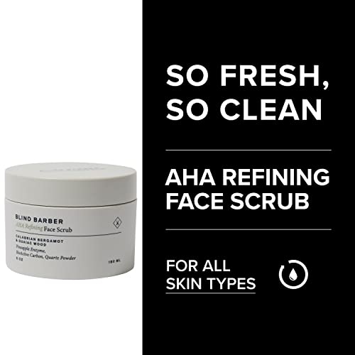 Blind Barber Regimen Skin Care Set - Face Scrub, Under Eye Cream, Supercharged Face Toner, Rice Bran Facial Cleanser & Hydrating Balm - 5 Mens Skin Care Products for Daily Use - (5 Count)