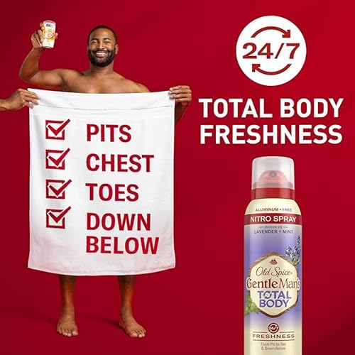 Old Spice Whole Body Deodorant for Men, Total Body Deodorant, Lavender + Mint, Aluminum Free Deodorant Spray for 24/7 Freshness Whole Body Deo 3.5 oz (Pack Of 3)