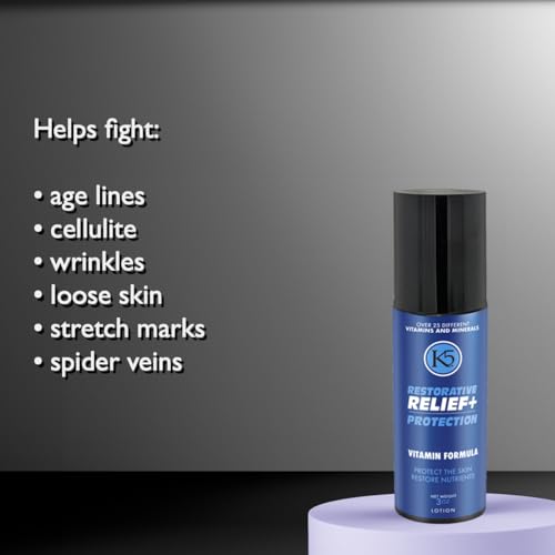 K5 Restorative Relief+ Protection ? Age-Defying, Moisturizing Cream ? Made in USA ? Vitamins, Collagen and Niacinamide, 8oz