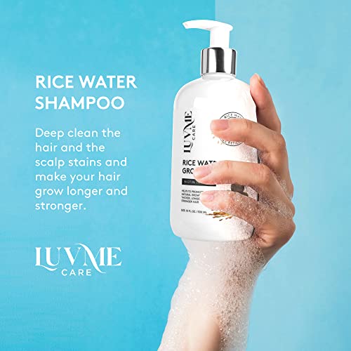 Rice Water Hair Thickening Shampoo with Biotin - Strengthening and Volumizing Shampoo for Thinning Hair, All Hair Types, Men and Women 10 Fl Oz