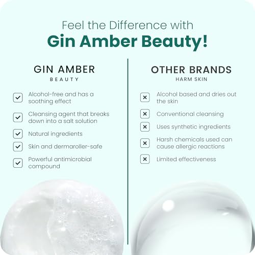 Gin Amber Beauty Natural Foaming Face Wash for Women & Men ? Gentle Facial Cleanser for Skincare Tools & Daily Use - (6 Fl oz - 180 ml)