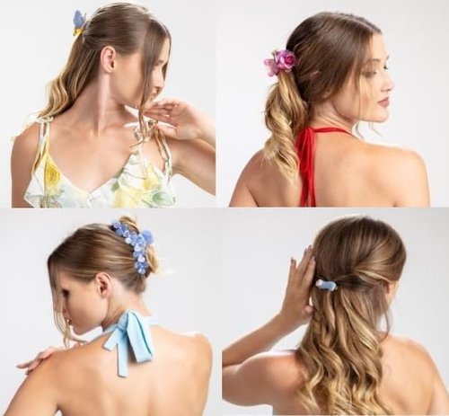 4-piece Gift Box/Set of Acetate Hair Claws/Clips for Women and Girls, Multicolor, Hair Accessories