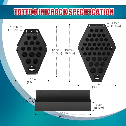 Poarmeey Tattoo Ink Holder 71 Holes - Display Stand Organizer for 1oz 41oz 81oz Pigment Bottles (Holder Only)