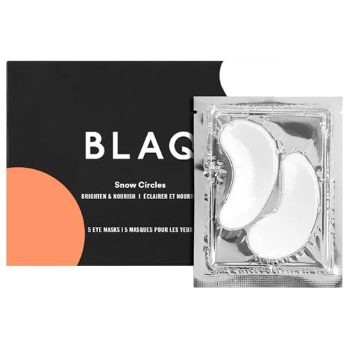 BLAQ Premium Under Eye Hydrating Patches for Dry Skin, Dark Circles and Puffiness. Snow Mushroom, Green Tea, Marine Algae, Vegan and Cruelty-Free, Snow Circles, 5-Pack