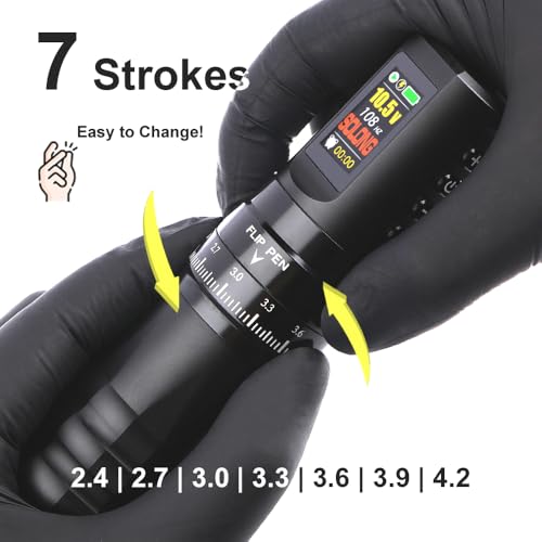 Tattoo Kits Tattoo Machine with 1800mAh LED Display 40PCS Needles and 14 Ink Black