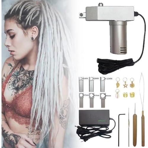 JUIIBUTT Dreadlocks Machine,Handheld Automatic Dreadlock Machine,DIY Dreadlocks,Dreadlock Machine Kit Portable,Dreadlock Maker for Locs(6/8/10/12/14/16 mm)