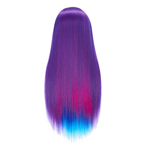 Traininghead 26"-28" Mannequin Head Hair Styling Training Practice Head Manikin Cosmetology Doll Head Synthetic Fiber Hair Hairdressing Training Model with Free Clamp Stand (1813W0320)