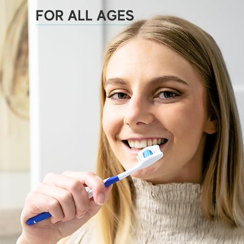 104 Pack Bulk Toothbrushes w/Cover Caps, Individually Wrapped Disposable Travel Toothbrush, Value Size, Long Lasting 3+ Months, Med-Soft Manual Teeth Brush Bristles - Pink