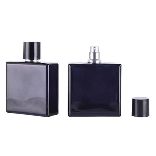 Jinxihuachen 100ml Dark Blue Glass Perfume Atomizer - Leak-Proof Travel Spray Bottle, Refillable Fine Mist Sprayer for Fragrance & Essential Oil, Portable Perfume Dispenser for Men/Women (3.4 oz)
