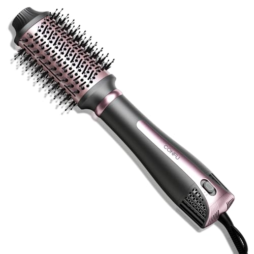 CONFU Blow Dryer Brush, 4-in-1 Styling Tools Hair Dryer and Styler Volumizer with Negative Ion Anti-frizz Blowout, Hot Air Brush for Drying, Straightening, Curling