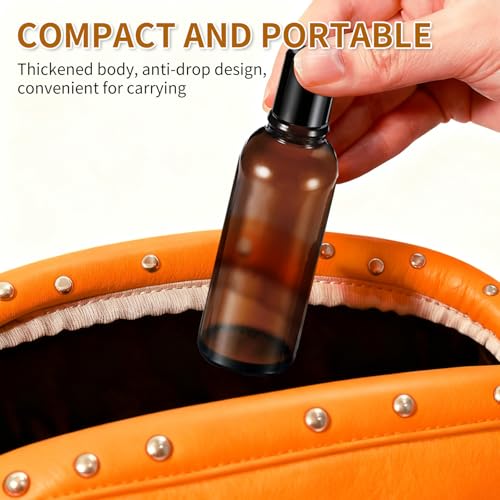 10ML Roller Bottles for Essential Oil, 4 Pack Empty Amber Glass Roller Bottle for Perfume Oil, Roll on Bottles with Stainless Steel Roller Balls, Opener, Funnel and Dropper for Aromatherapy, Massage