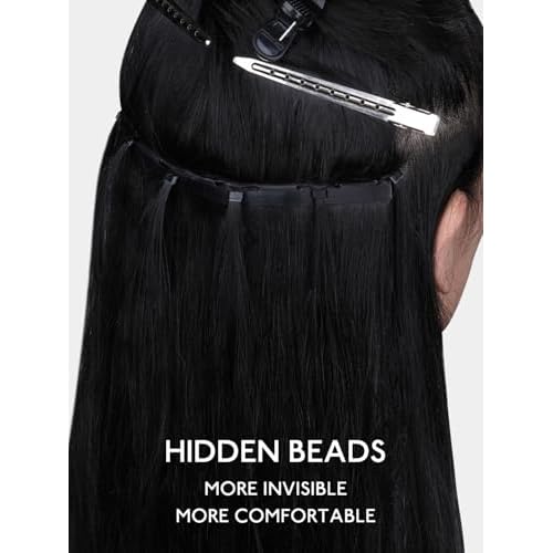 WENNALIFE Butterfly Weft Hair Extensions Human Hair 20 Inch 120g Jet Black£¬Sew in Hair Extensions Real Human Hair Add Volume and Length Genius Invisible Reusable Straight Extensions De Cabello Humano