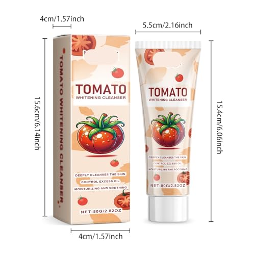 Tomato Facial Cleansing Milk - Gentle Deep Cleansing, Oil Control, Pore Refining & Skin Brightening Face Wash For All Skin Types(2PCS)