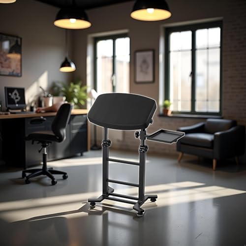 POARMEEY Professional Tattoo Armrest Adjustable Height with Detachable Side Tray£¬ XXL Tattoo Arm and Leg Support 180¡Æ Tilt Heavy-Duty for Tattoo Studios