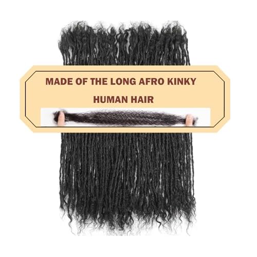 8-12 Inch Sister locs Human Hair Handmade Interlock Locs Curly Tips Sister Locs Real Human Hair Microlocs Extensions Permanent Dreadlock Extensions Natural Soft Looking (0.2cm,10 Inch-100 Strands)