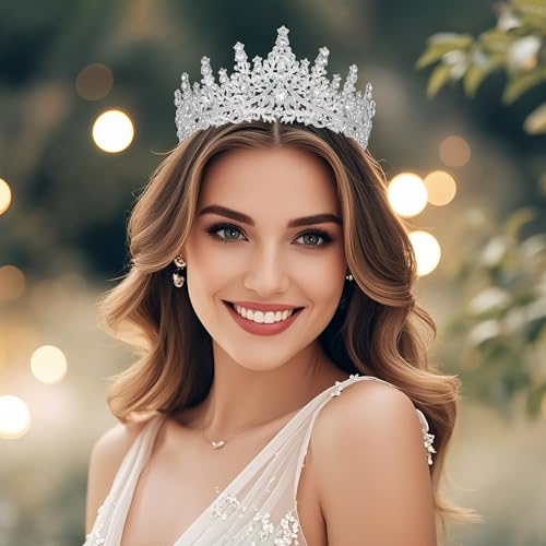 Tiaras and Crowns for Women Crystal Princess Tiaras Rhinestone Queen Crowns For Wedding Bridal Birthday Prom Pageant Party (Tiara 100)