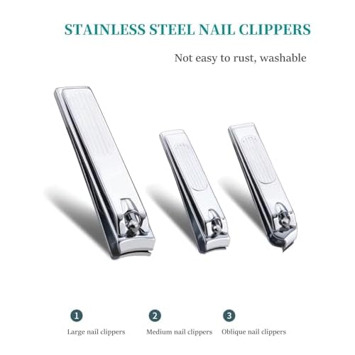 Nail Clipper Set, 6 Pcs Toenail Clippers, Stainless Steel Fingernail Clipper, and PU Leather Manicure Set, Purse Essentials Travel Nail Kit Gift Ideas