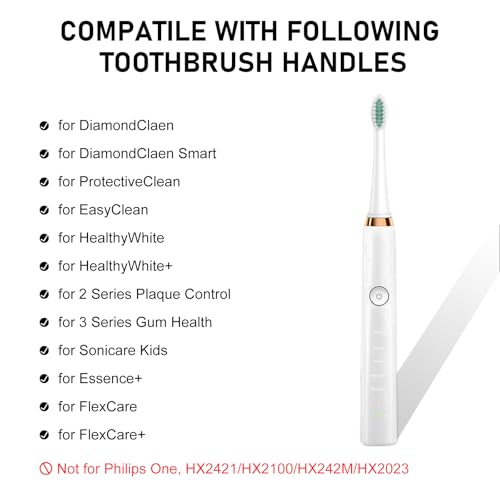 Toothbrush Heads for Philips Sonicare Replacement Brush Heads with Protective Cover Soft Dupont Bristles Electric Toothbrush Replacement Heads for Oral Health, 4 Pack