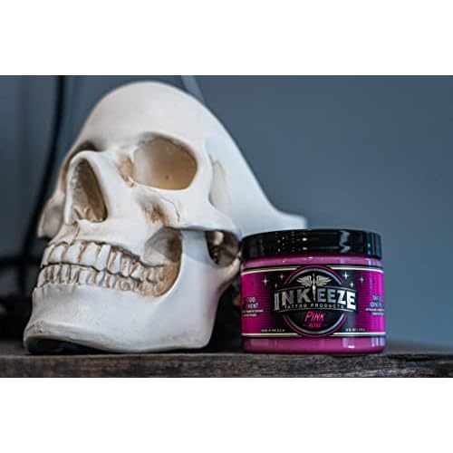 INK-EEZE Pink Tattoo Ointment for Artists and Aftercare, Essential Oils, Vegan, Cruelty Free, Made in USA, Bubble Gum, 6oz