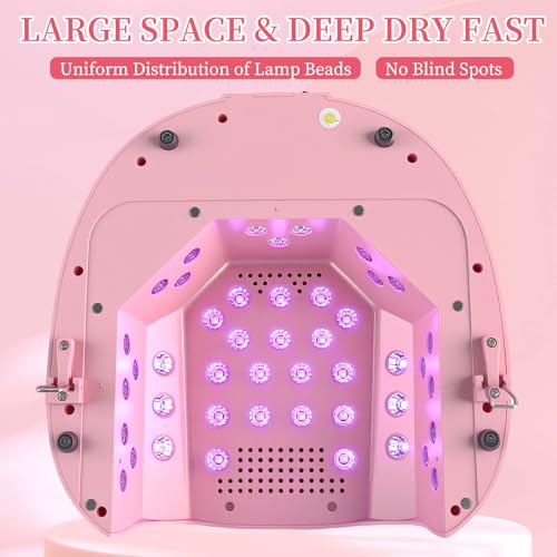 126W UV LED Nail Lamp for Gel Polish Cordless Rechargeable Nail Dryer,Nail Cure Lamp with Automatic Sensor & 4 Timers, Portable Professional Nail Light