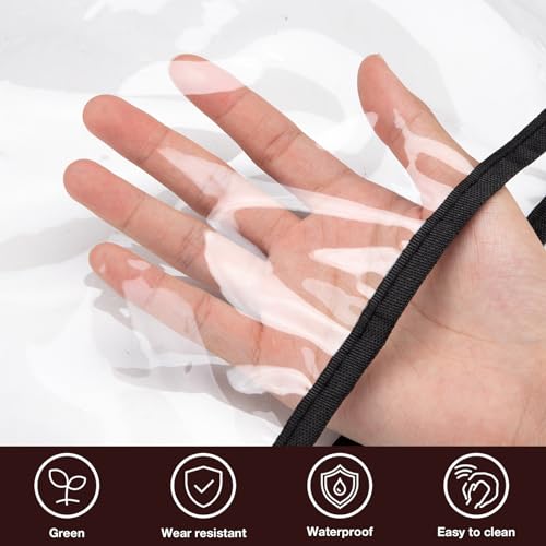Noverlife Round Barber Chair Cover Protector, 20 in Wide Clear PVC Salon Chair Cover, Hairdressing Chair Back Stitched Cover Durable Easy Clean Covers Prevents Damage for Hair Salon Spa Office Chairs