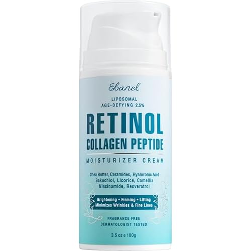 Ebanel Retinol Cream for Face 3.5 oz, Moisturizer with Collagen, Peptides, Ceramides, Hyaluronic Acid, Vitamin C & B5, Firming Anti Aging Face Cream for Wrinkles, Fine Lines, Dark Spots, Day & Night
