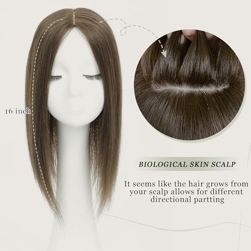 Hair Toppers for Women,Hair Toppers for Women Real Human Hairs No Bangs Top Hairs Extensions/Pieces for Thinning Hari 16Inch