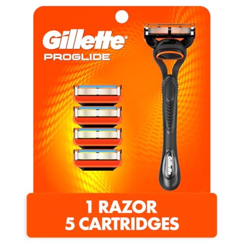Gillette Fusion5 Razor for Men, 1 Gillette Razor Handle, 5 Razor Blade Refills, with Lubrastrip, for a Close Shave
