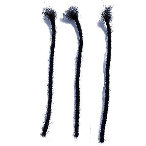 YONNA Human Hair Microlocks Sisterlocks Dreadlocks Extensions 20Locs Full Handmade (Width 0.4cm) 20inch Natural Black #1B