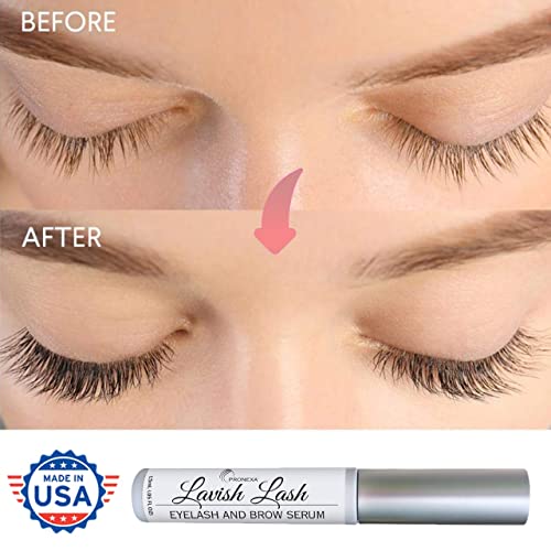 Hairgenics Lavish Lash ? Eyelash Growth Enhancer & Brow Serum with Biotin & Natural Growth Peptides for Long, Thick Lashes and Eyebrows! Dermatologist Certified, Cruelty Free & Hypoallergenic.