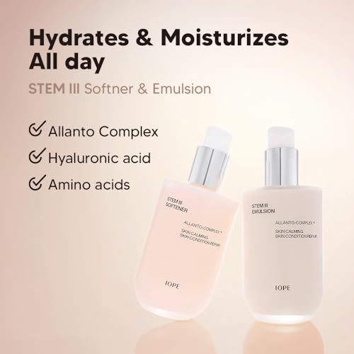 IOPE STEM III Skin Care Gift Set, Anti-Aging Korean Skincare with Hyaluronic Acid ? Face Toner, Lotion & Serum for Hydration and Moisture Barrier Support, Daily Use Set, Holiday Gift