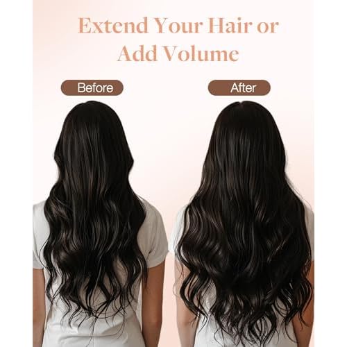 GOO GOO Invisi Edge Tape in Hair Extensions Human Hair, 1B Natural black 20pcs injected with 20pcs classical tape ins, 24inch 100g, Virgin Remy Hair, Natural Look
