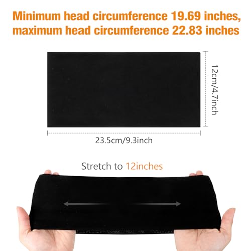 6 Pack Wide Headbands for Women, 9.3x4.7inch Cotton Stretchy Headband Large Sports Head Bands Stocking Stuffers for Women Girls